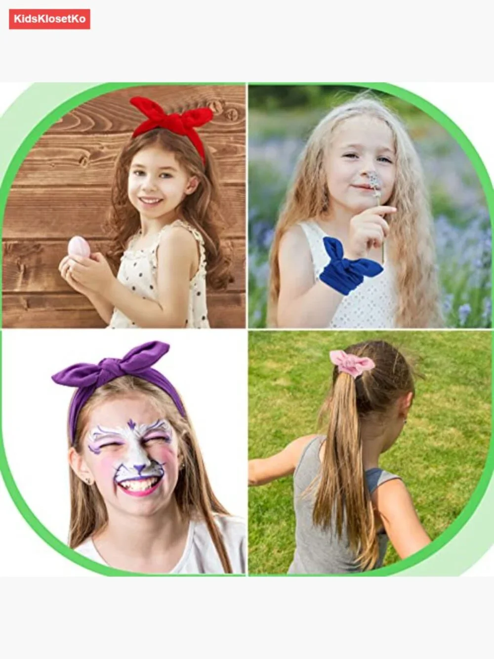 12 Pack Girls Stretchy Cloth Headbands Rabbit Ear Bow Hair Accessories